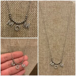Silver 'MOM' Pendant Necklace